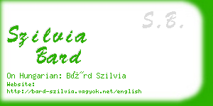 szilvia bard business card